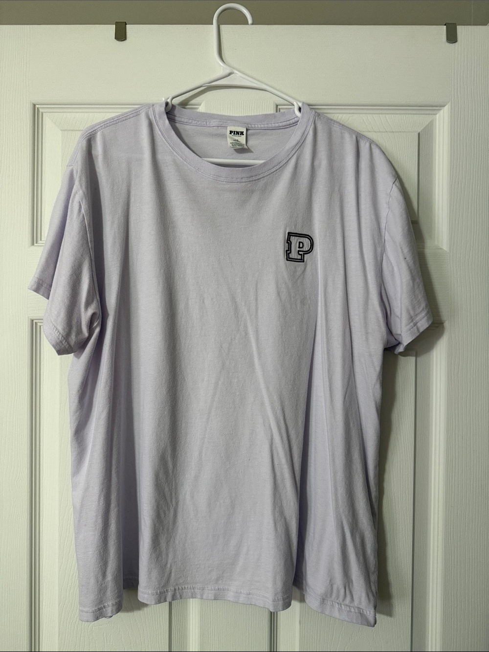 PINK Victoria's Secret Lavender Crewneck Tee with Embroidered 'P'
